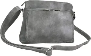 Small Multi-pocket Faux Soft Leather Cross Body Purse with Side Organizer