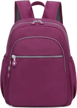 Small Nylon Backpack Mini Casual Daypack Lightweight Backpack for Women (PURPLE)