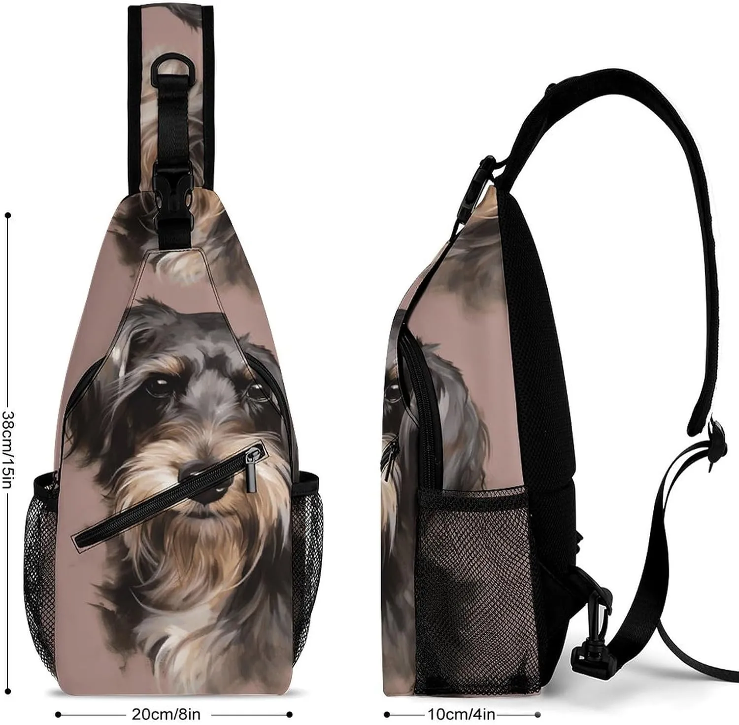 Small Sling Chest Bag Crossbody Bag for Men Women,A Dog Lightweight Gym Daypack for Travel Cycling Hiking