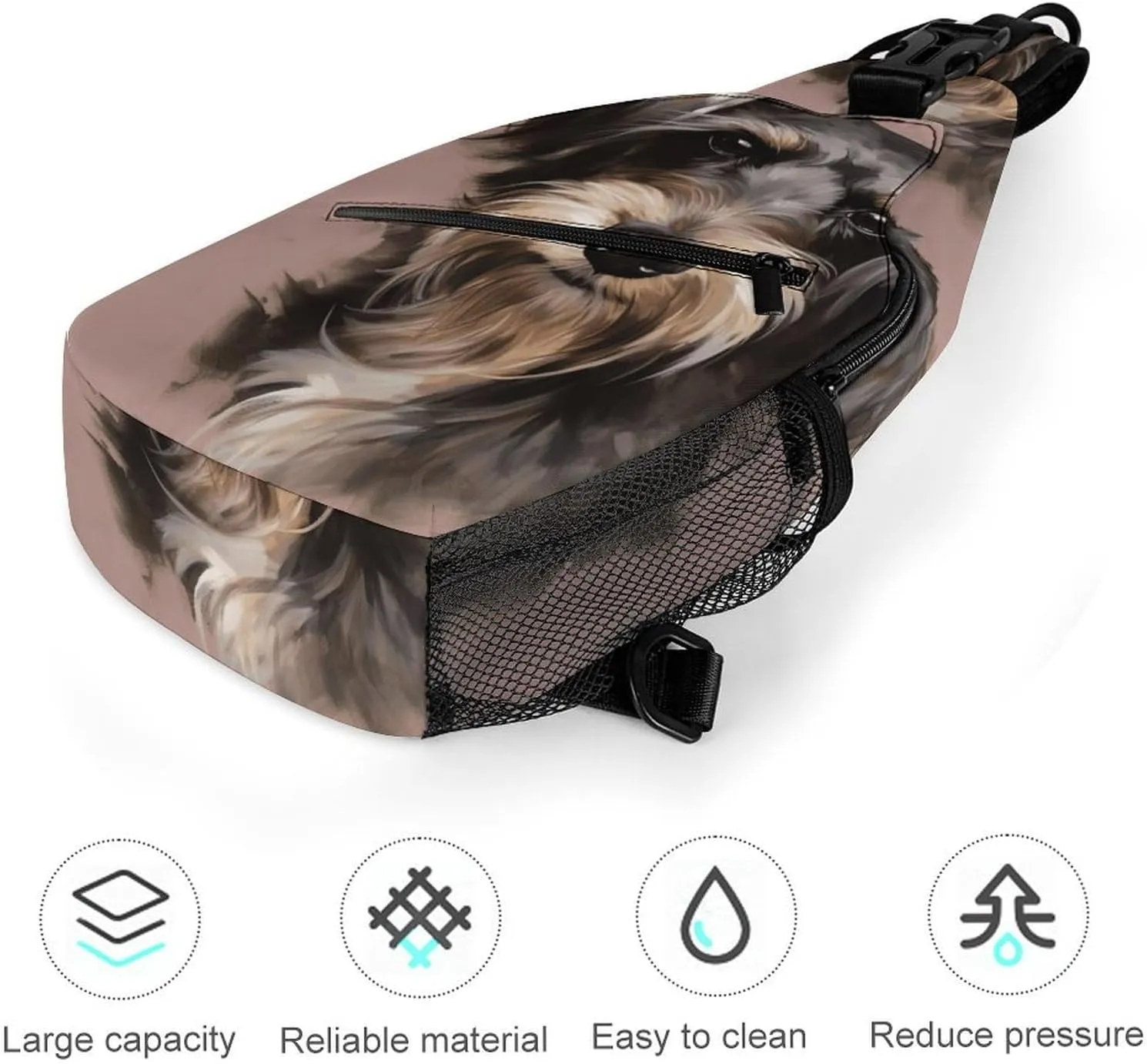 Small Sling Chest Bag Crossbody Bag for Men Women,A Dog Lightweight Gym Daypack for Travel Cycling Hiking