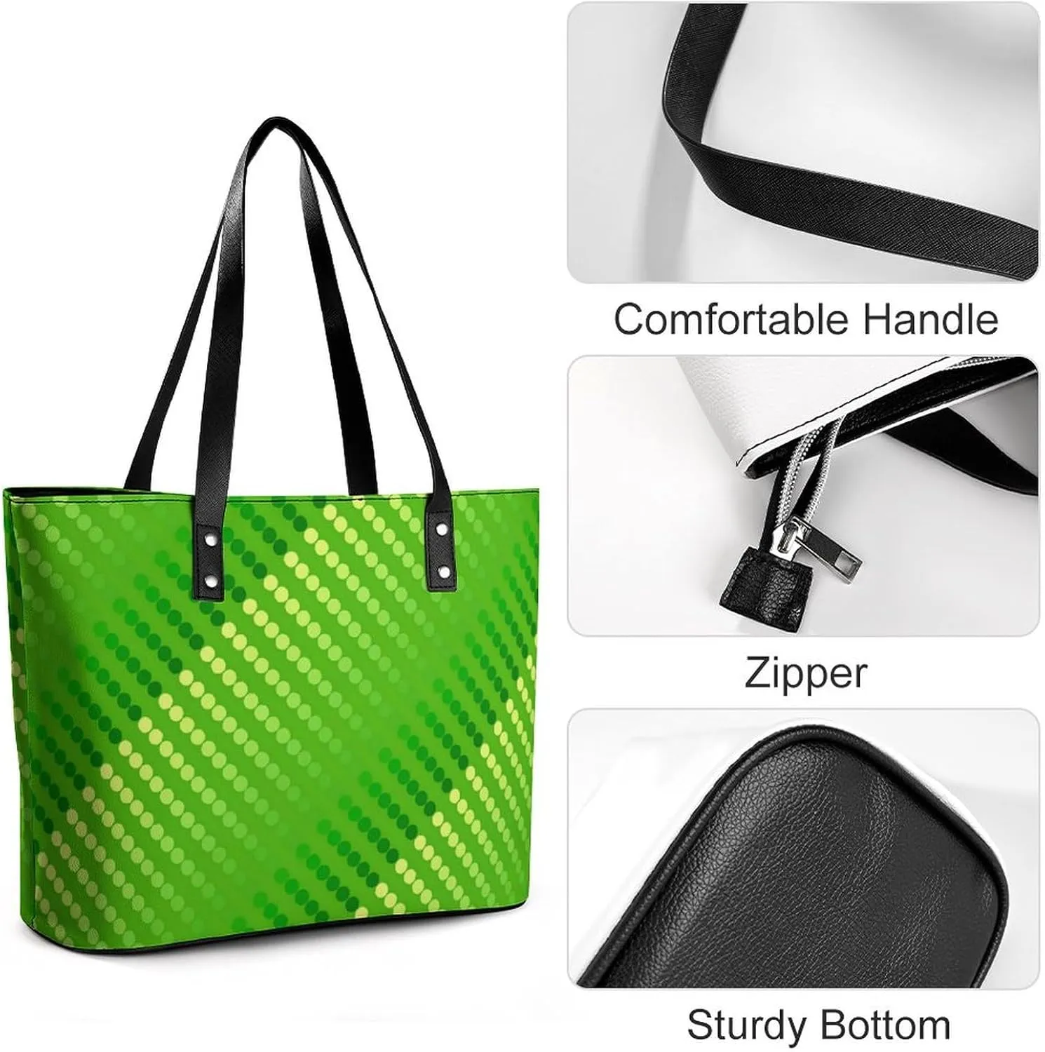 Snowflake Winter Wonderland Leather Handbag Smooth Wrinkle Resistant Lightweight And Convenient