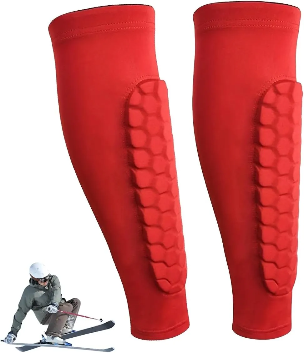 Soccer Shin Guards Shin Pads for Kids Youth Adult, Calf Compression Sleeve with Honeycomb Pads, Lightweight Calf Protective Gear for Football Soccer