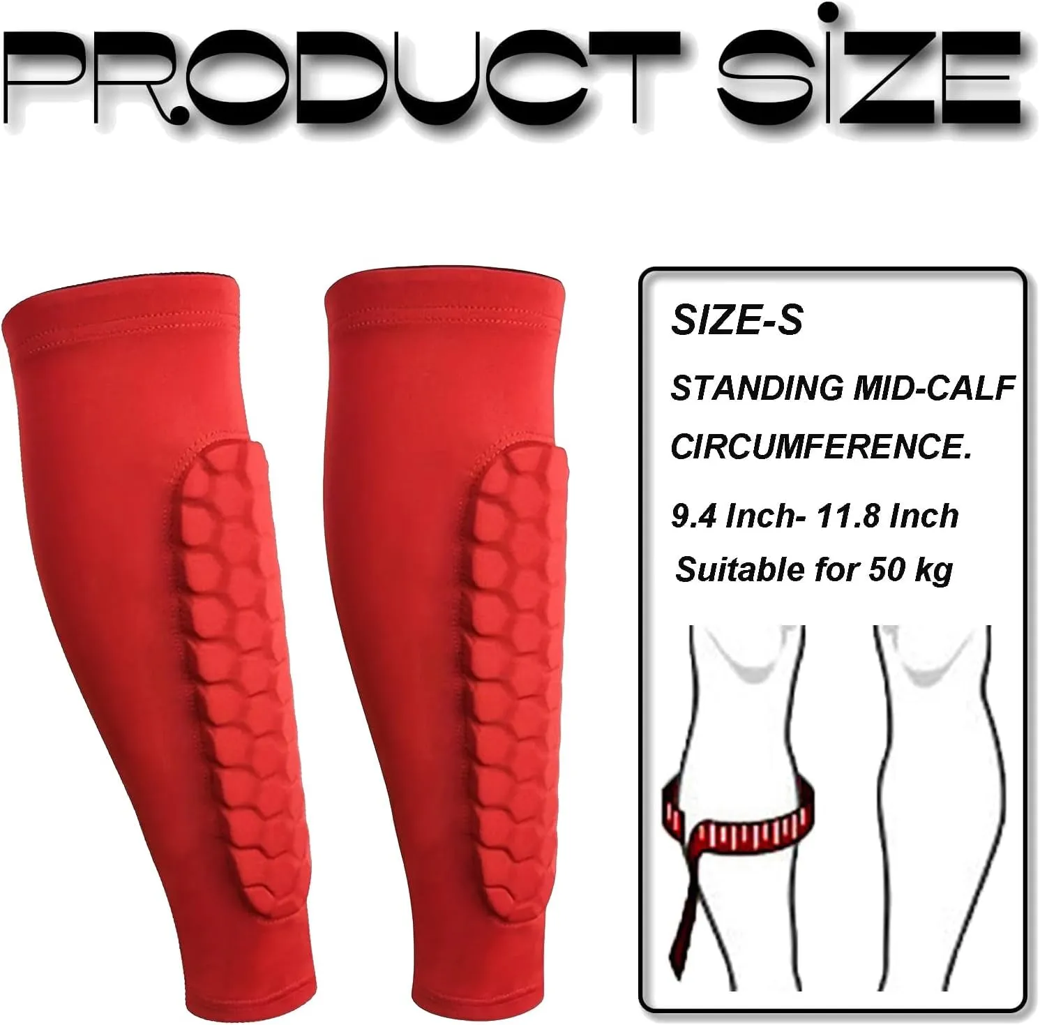 Soccer Shin Guards Shin Pads for Kids Youth Adult, Calf Compression Sleeve with Honeycomb Pads, Lightweight Calf Protective Gear for Football Soccer