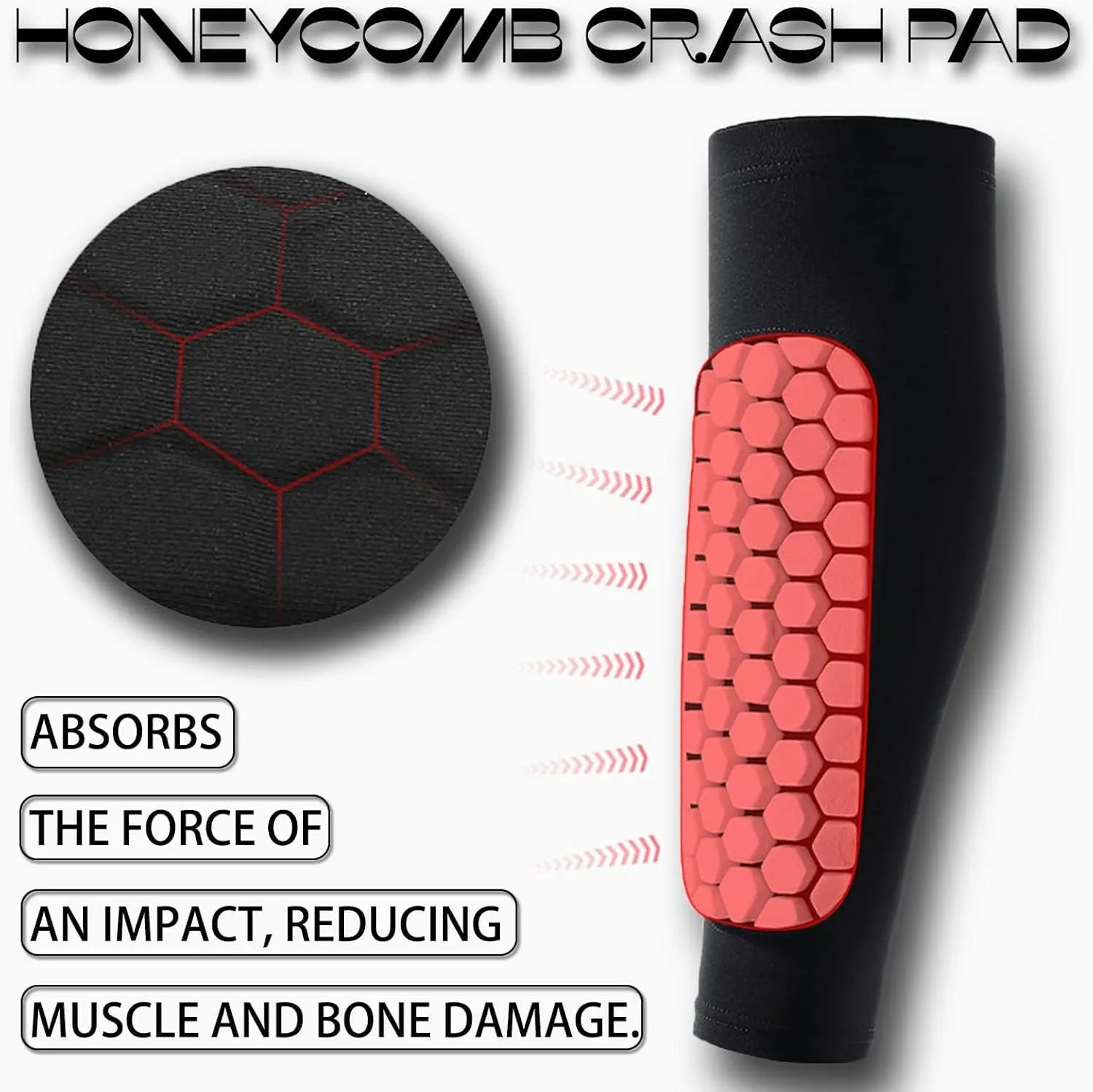 Soccer Shin Guards Shin Pads for Kids Youth Adult, Calf Compression Sleeve with Honeycomb Pads, Lightweight Calf Protective Gear for Football Soccer