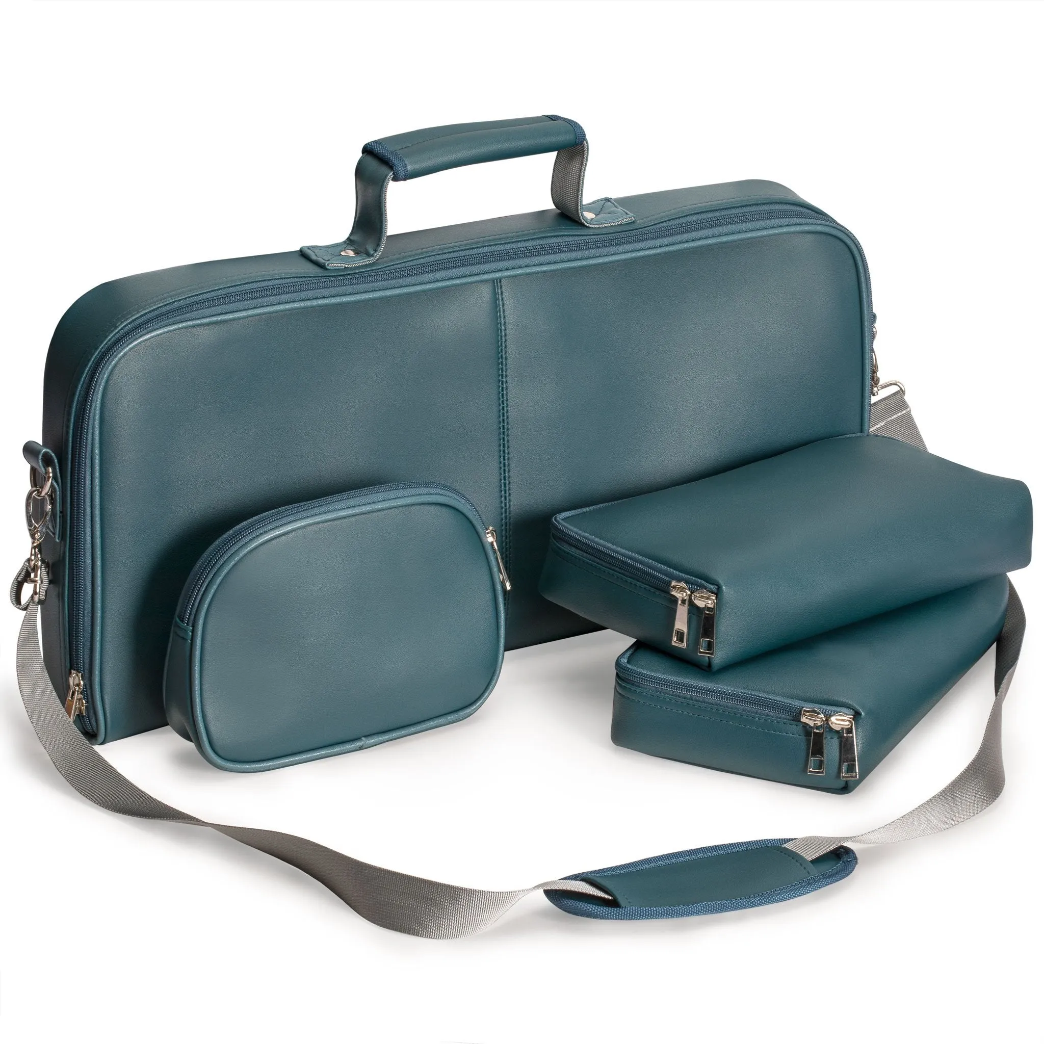 Soft Leatherette Mahjong Case - Lake Green