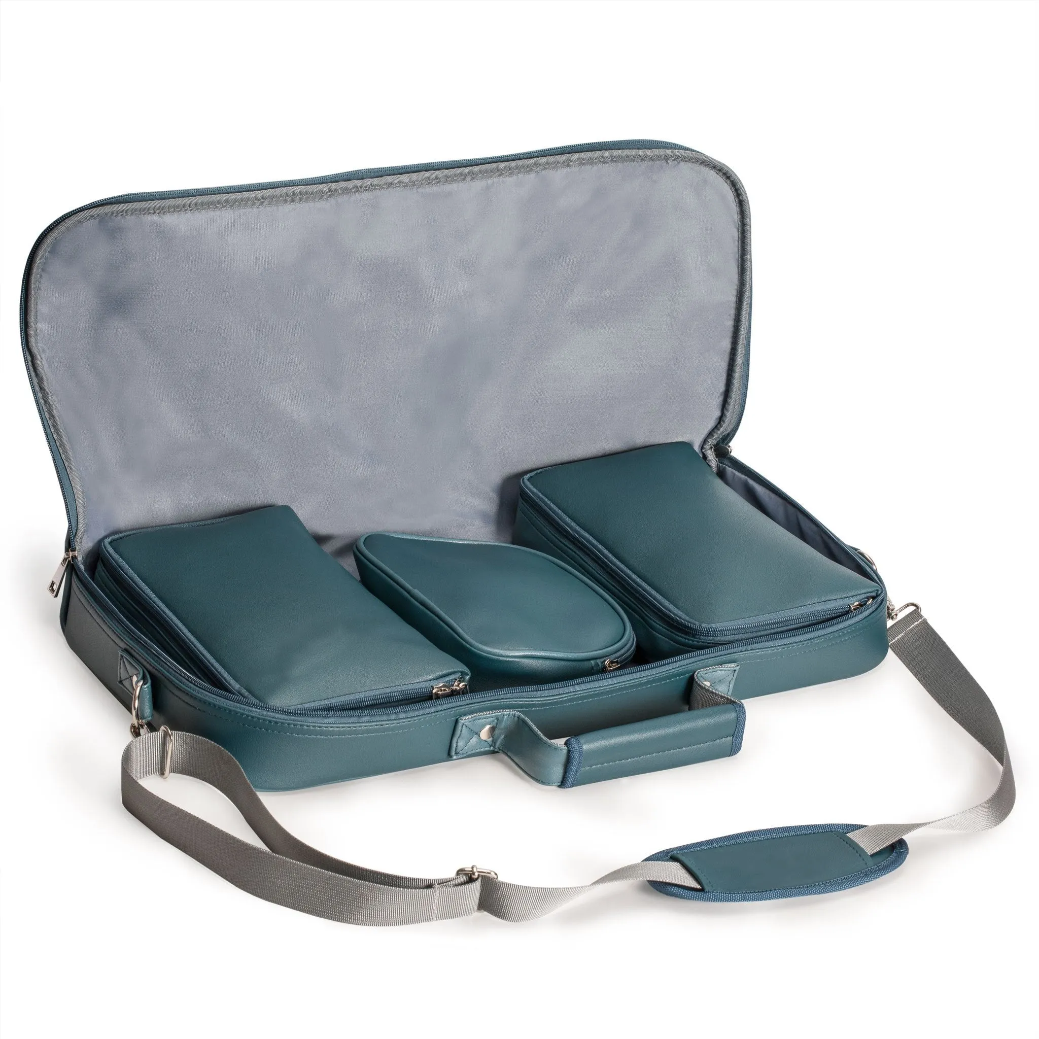 Soft Leatherette Mahjong Case - Lake Green