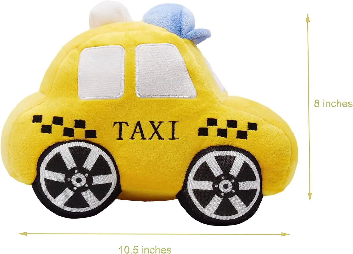 Soft Plush Taxi Stuffed Car Toy Super Cute Yellow Truck Plushie Excellent Gifts for Kids or Birthday Party 10.6 Inches (Taxi)
