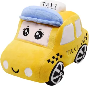 Soft Plush Taxi Stuffed Car Toy Super Cute Yellow Truck Plushie Excellent Gifts for Kids or Birthday Party 10.6 Inches (Taxi)