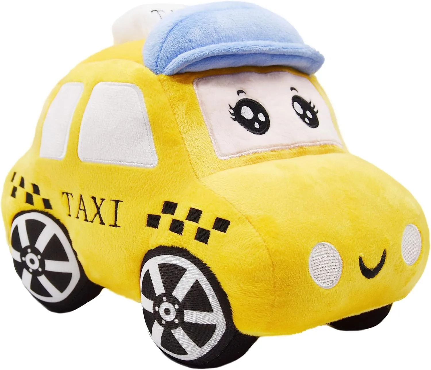 Soft Plush Taxi Stuffed Car Toy Super Cute Yellow Truck Plushie Excellent Gifts for Kids or Birthday Party 10.6 Inches (Taxi)