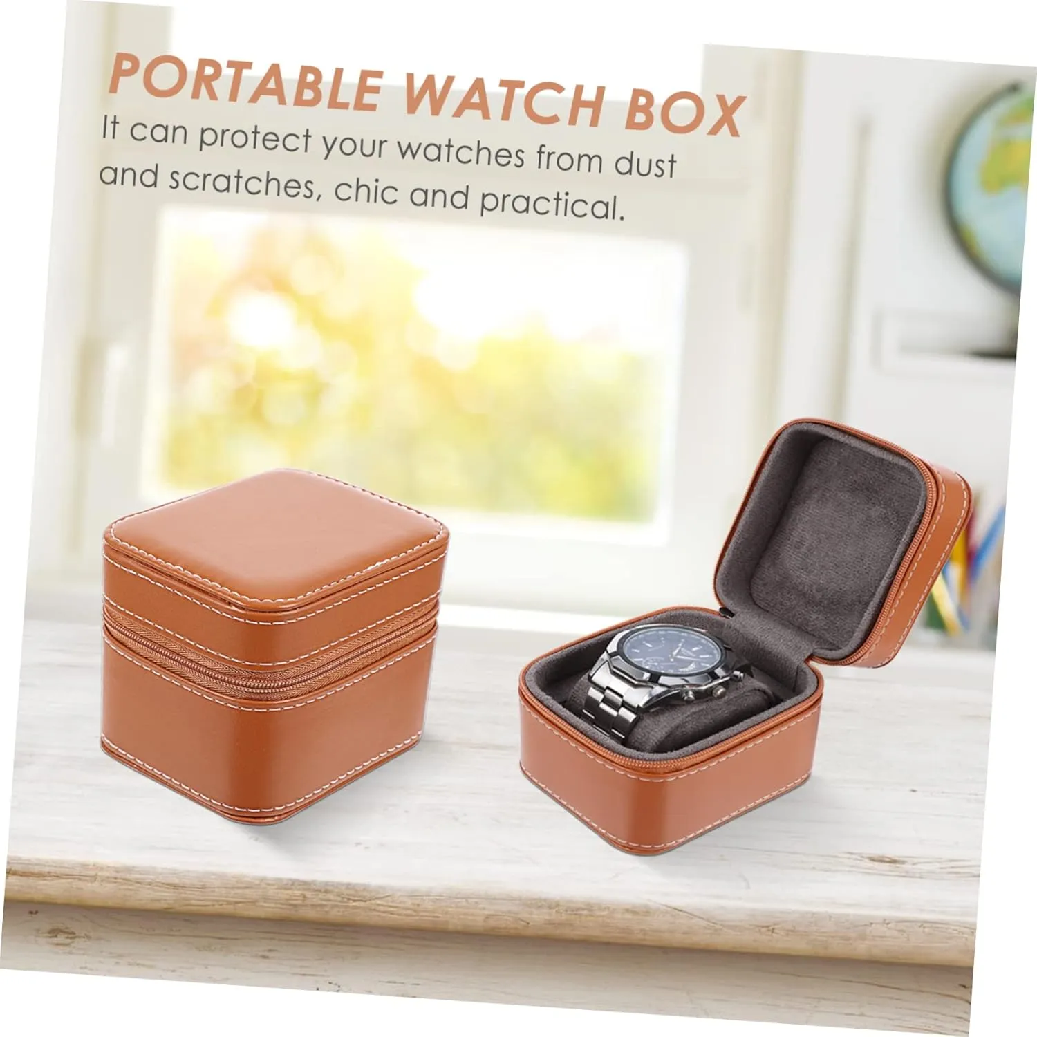 SOIMISS Elegant Jewelry Storage Case for Watches and Accessories Portable Organizer for Display and for Home Travel Use