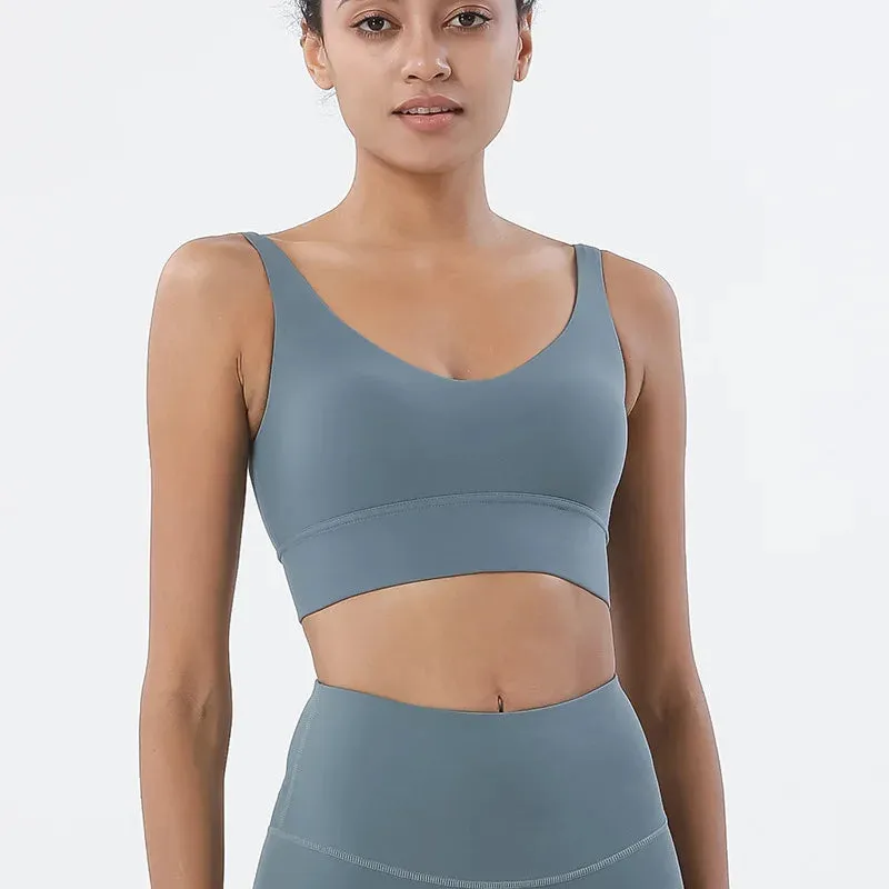 SOISOU Women’s Nylon Sports Bra – Removable Chest Pad, Anti-Shake, 15 Colors