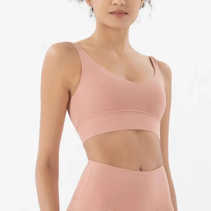 SOISOU Women’s Nylon Sports Bra – Removable Chest Pad, Anti-Shake, 15 Colors