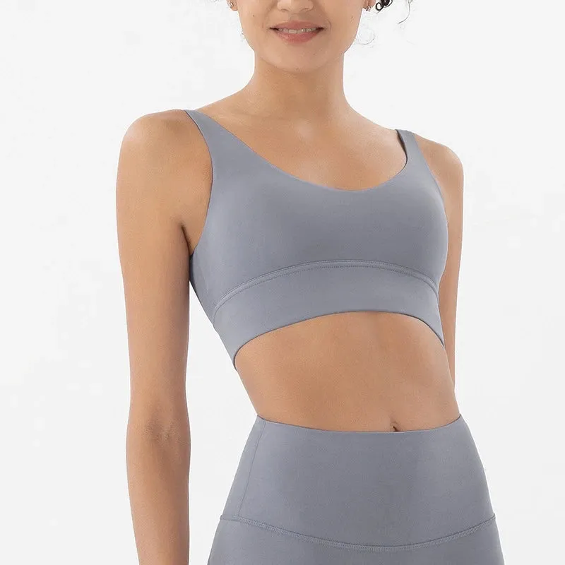 SOISOU Women’s Nylon Sports Bra – Removable Chest Pad, Anti-Shake, 15 Colors