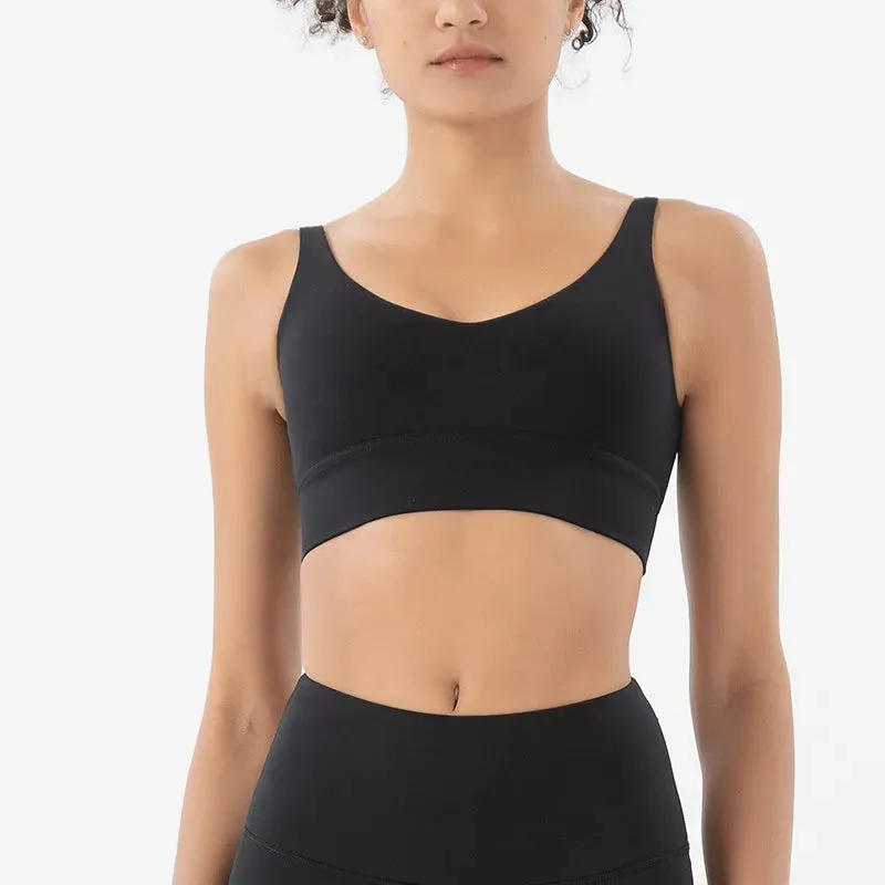 SOISOU Women’s Nylon Sports Bra – Removable Chest Pad, Anti-Shake, 15 Colors