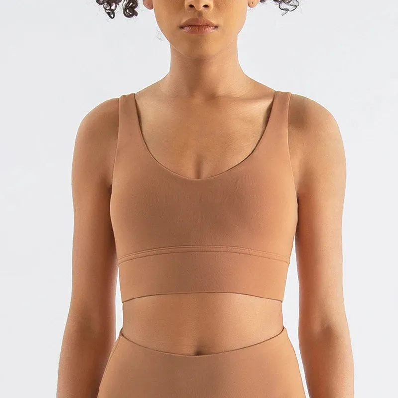SOISOU Women’s Nylon Sports Bra – Removable Chest Pad, Anti-Shake, 15 Colors