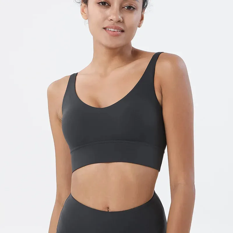 SOISOU Women’s Nylon Sports Bra – Removable Chest Pad, Anti-Shake, 15 Colors