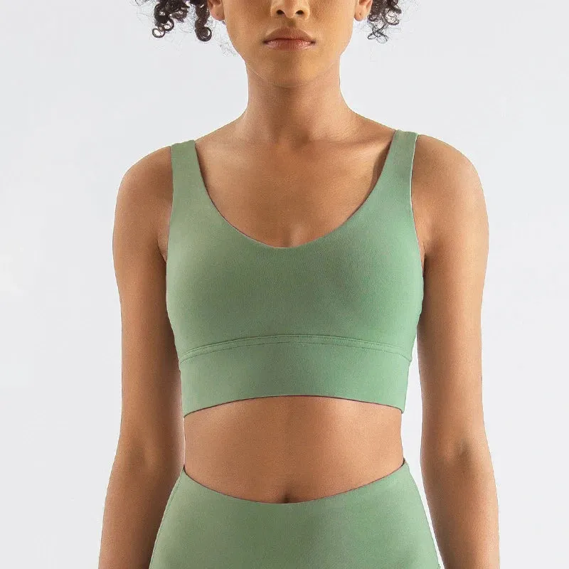 SOISOU Women’s Nylon Sports Bra – Removable Chest Pad, Anti-Shake, 15 Colors