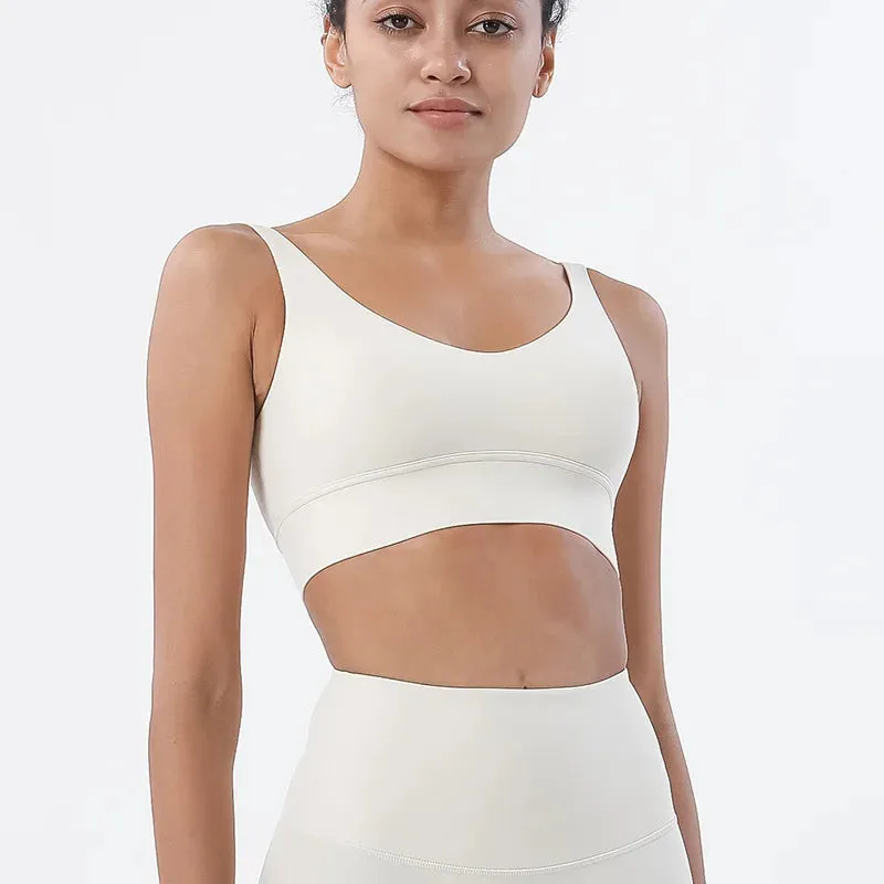 SOISOU Women’s Nylon Sports Bra – Removable Chest Pad, Anti-Shake, 15 Colors