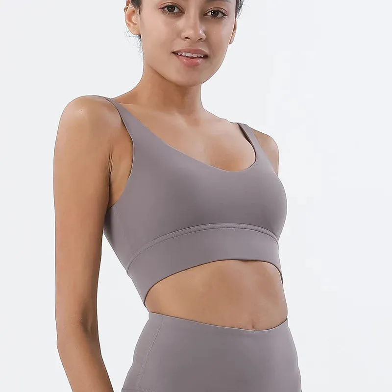 SOISOU Women’s Nylon Sports Bra – Removable Chest Pad, Anti-Shake, 15 Colors