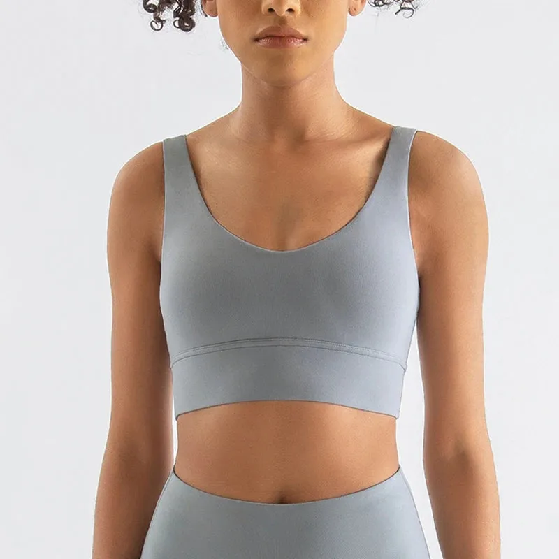 SOISOU Women’s Nylon Sports Bra – Removable Chest Pad, Anti-Shake, 15 Colors