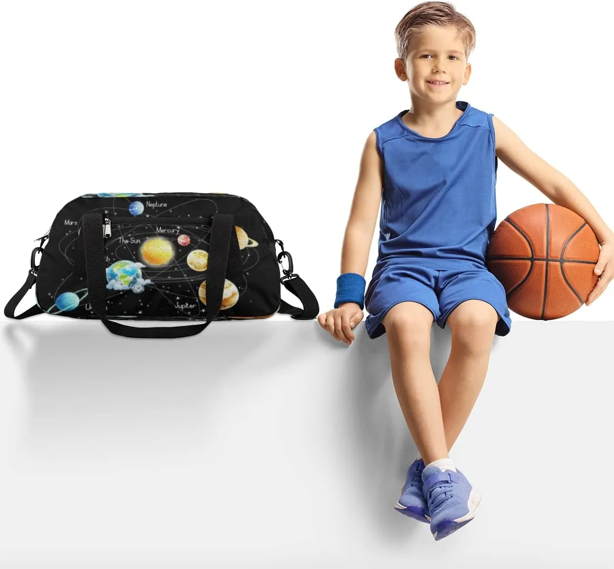 Solar System Galaxy Planet Kids Duffel Bag for Girls Boys Teens, Planet Oil Painting Dance Bag Overnight Small Duffel Bag Carry On Weekend Sports Gym Travel Bag for School Practice Gymnastics Ballet