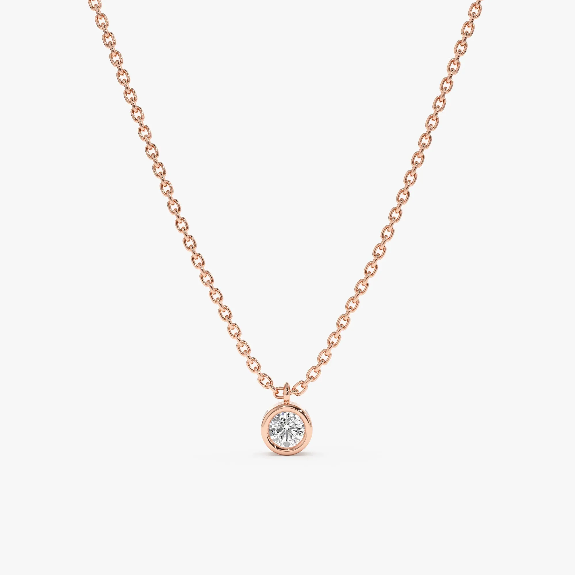 Solitaire Bezel Diamond Necklace, Susie