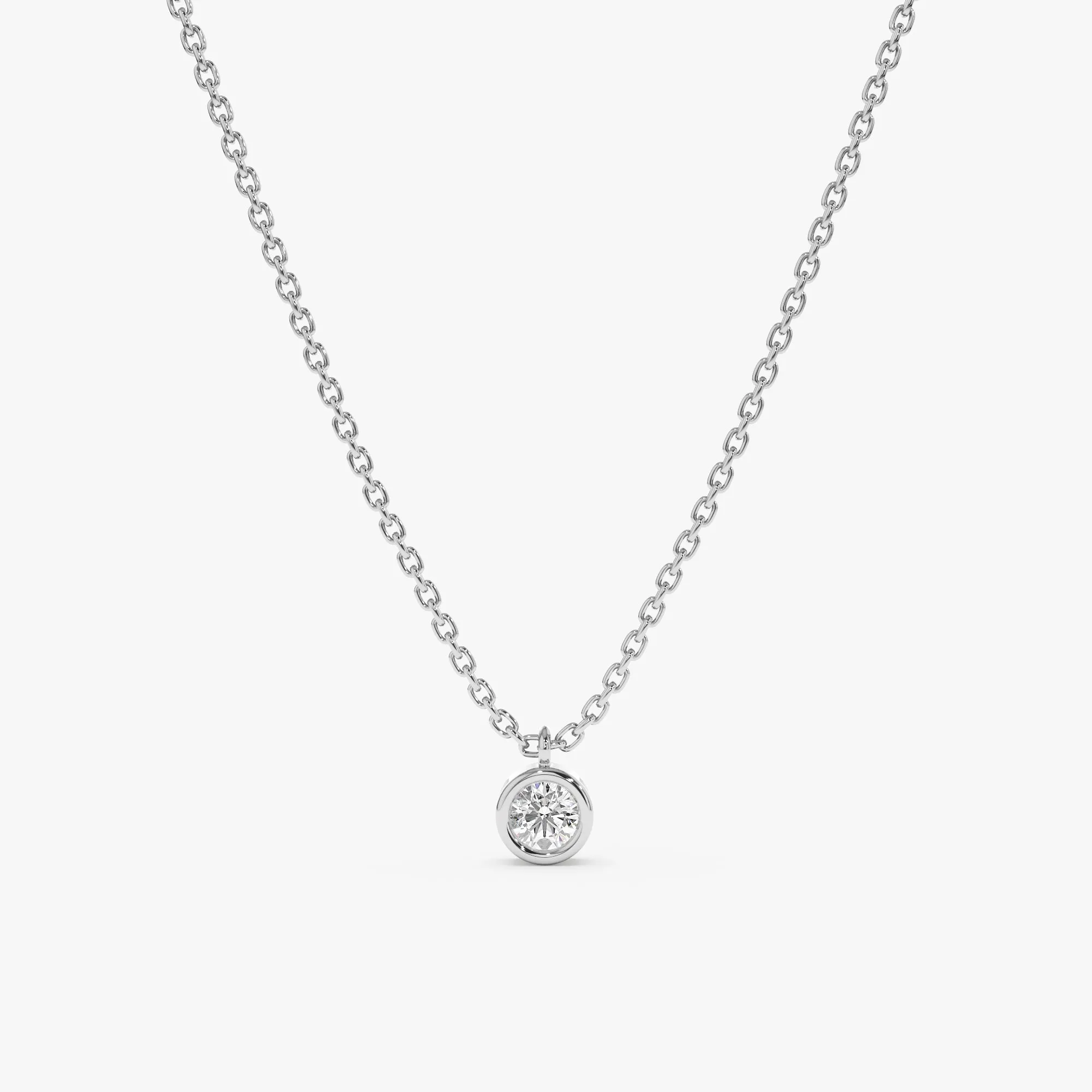 Solitaire Bezel Diamond Necklace, Susie