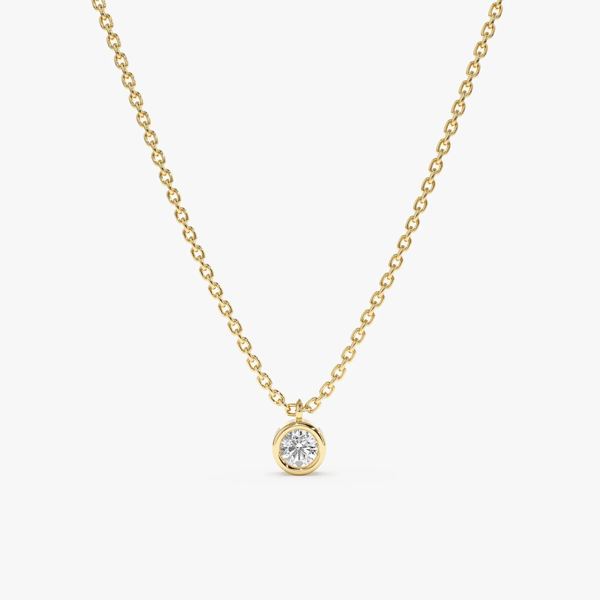 Solitaire Bezel Diamond Necklace, Susie
