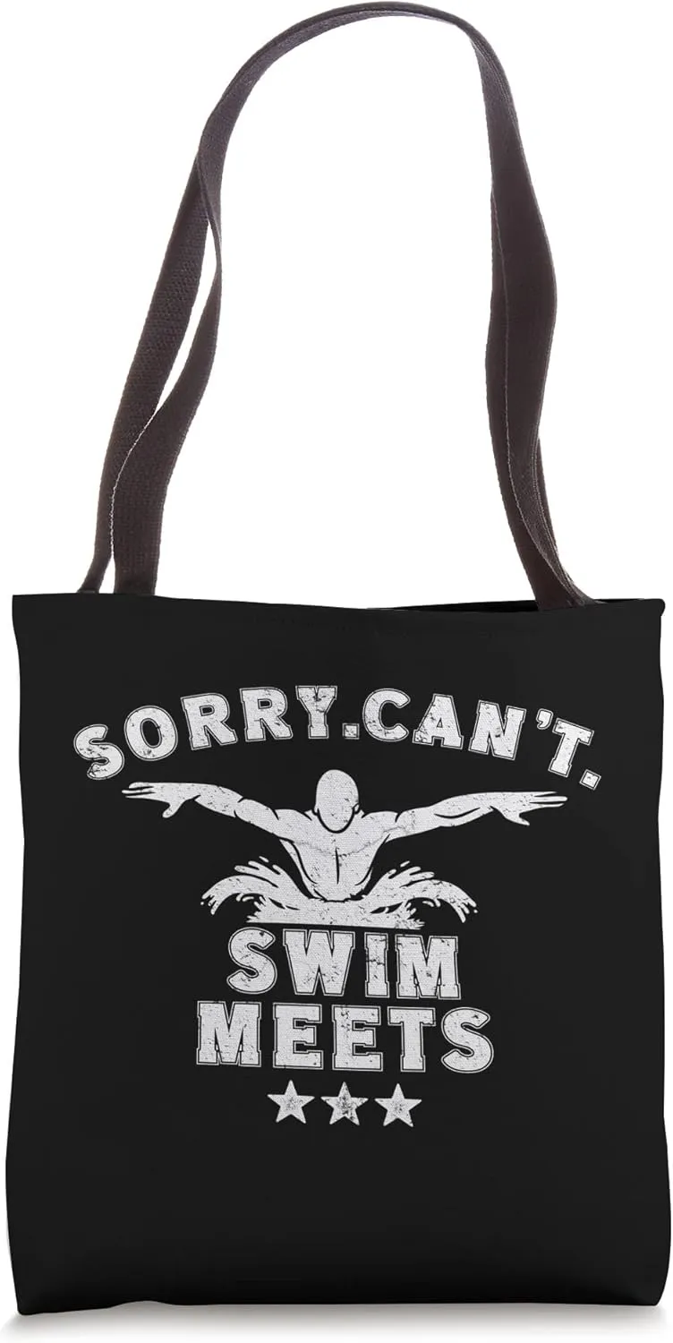Sorry Can't Swim Meets Retro Swimming Coach Swimmer Tote Bag
