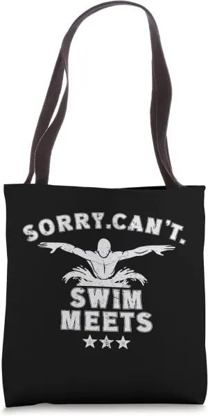 Sorry Can't Swim Meets Retro Swimming Coach Swimmer Tote Bag