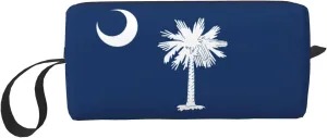 South Carolina Flag print Travel Cosmetic Bag Gifts for Women Portable Make Up Bags for Women Mother Sister