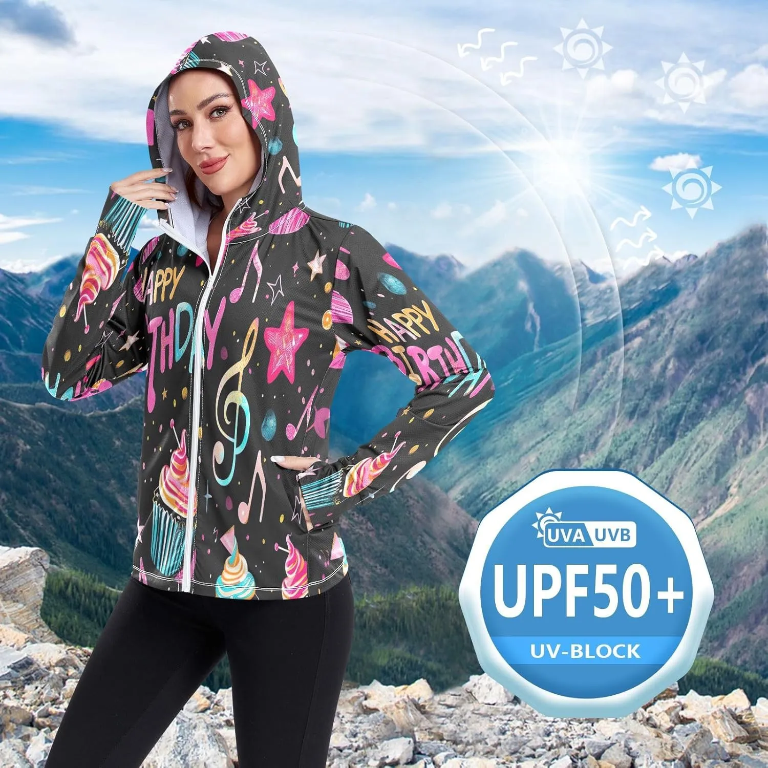 Spf Hoodie Upf 50 , Long Sleeve Top, Long Sleeve Zip up Hoodie, Hiking Shirt Women