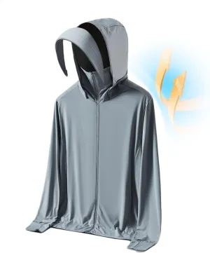 SPF50 Ice Silk Sunscreen Men's Fishing Rash Guard Shirts Summer UV Shirts Lightweight Sun Protection Clothing Skin Coat