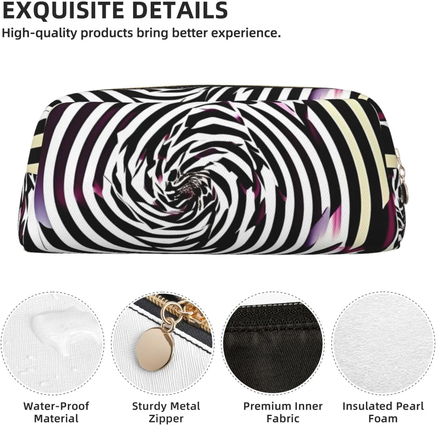 Spiral Optical illusion Gif Print Versatile Storage Pouch Makeup Bag Travel Office Small Items Organizer Bag