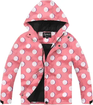 Spmor Boys Girls Waterproof Ski Jacket Hooded Snowboard Coat Windproof Winter Snow Outwear