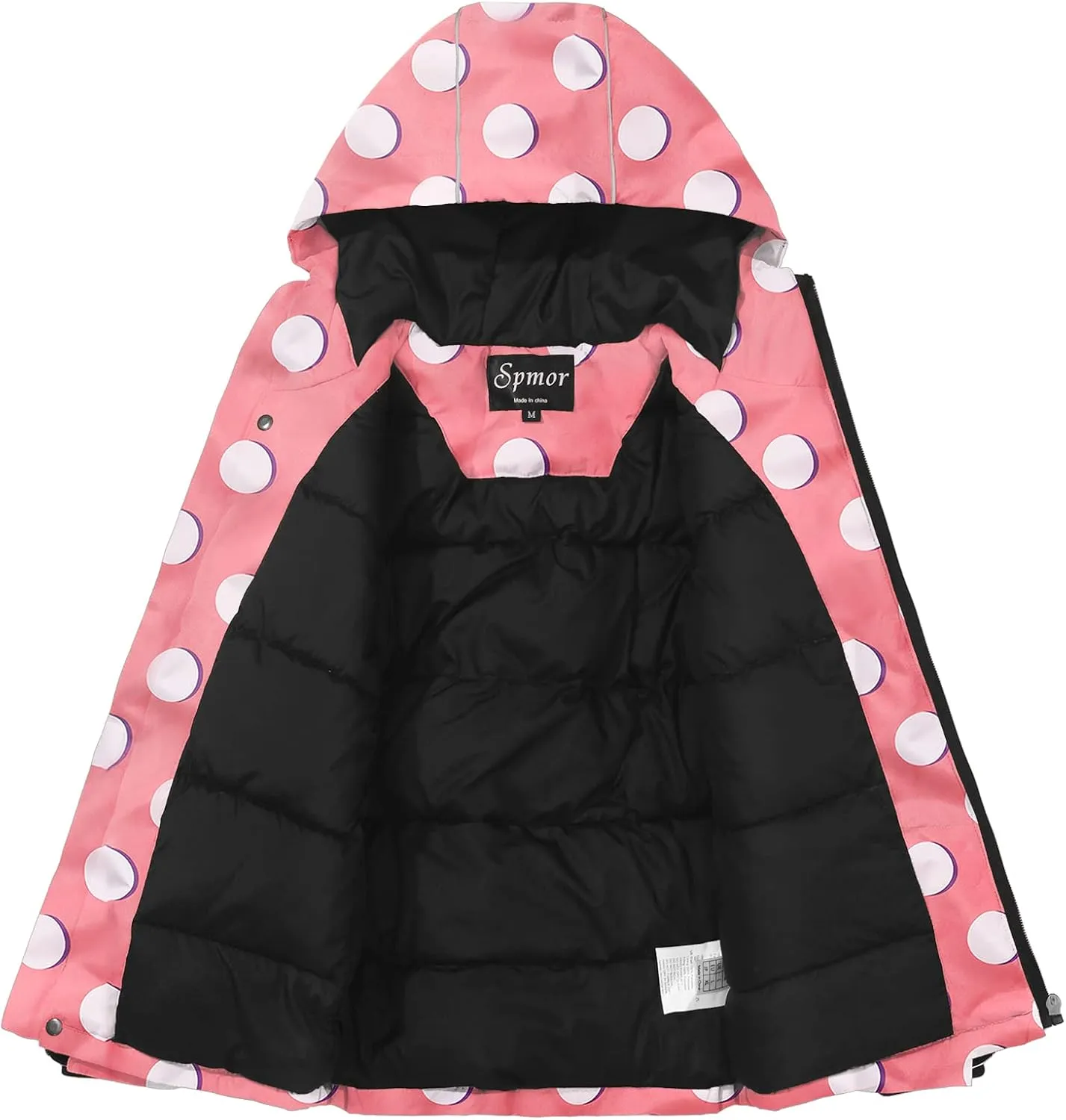 Spmor Boys Girls Waterproof Ski Jacket Hooded Snowboard Coat Windproof Winter Snow Outwear
