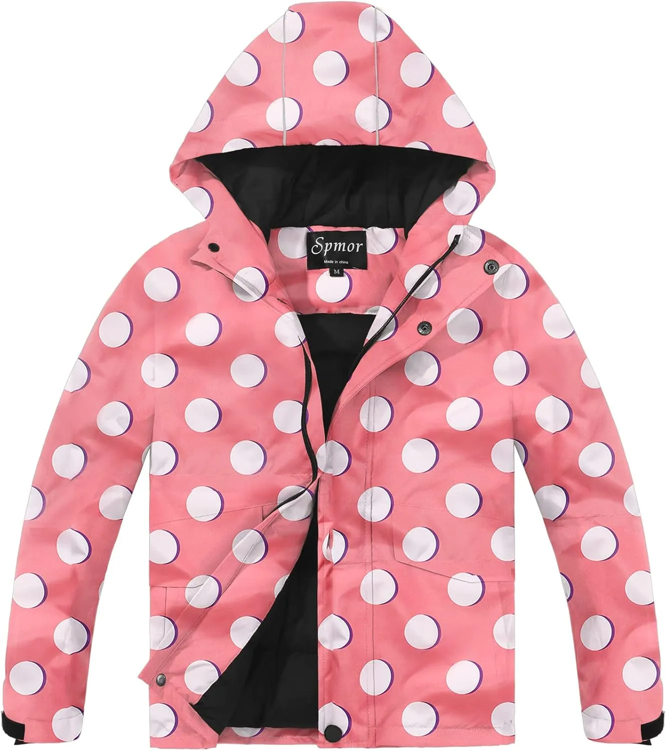 Spmor Boys Girls Waterproof Ski Jacket Hooded Snowboard Coat Windproof Winter Snow Outwear