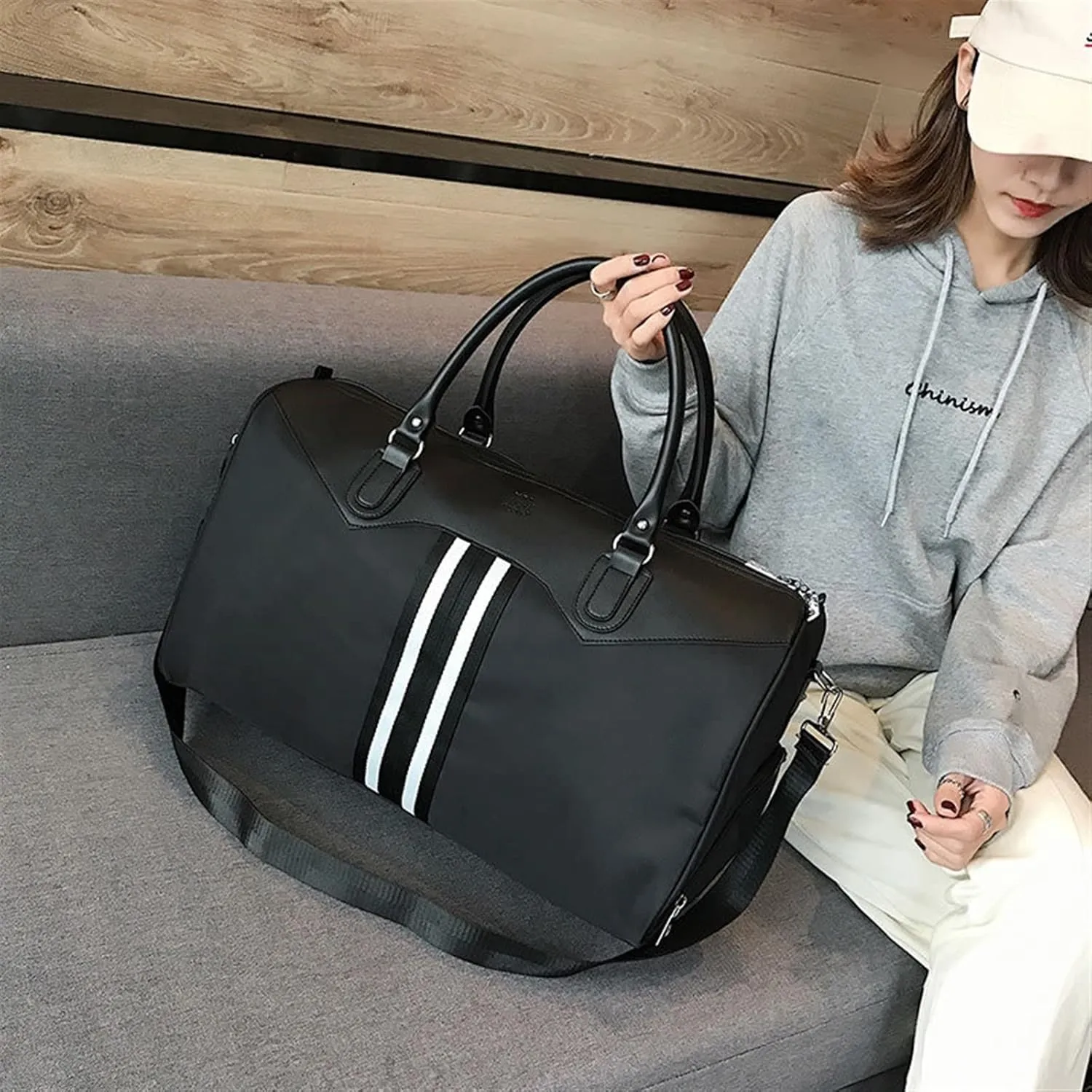 Sports Duffel Bags Gym Travel Training Sports Fitness Shoulder Bag For Shoes Women Husband Duffle Waterproof Large Nylon Athletics Weekend Handbags(Medium)