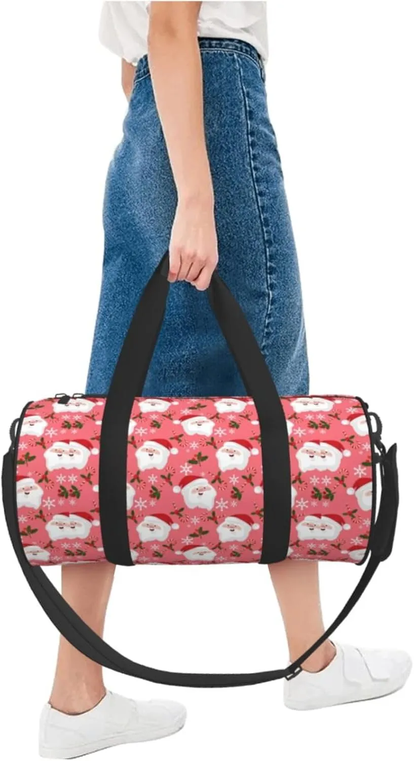 Sports Gym Duffle Bag Christmas Santa Claus Foldable Lightweight Travel Bag