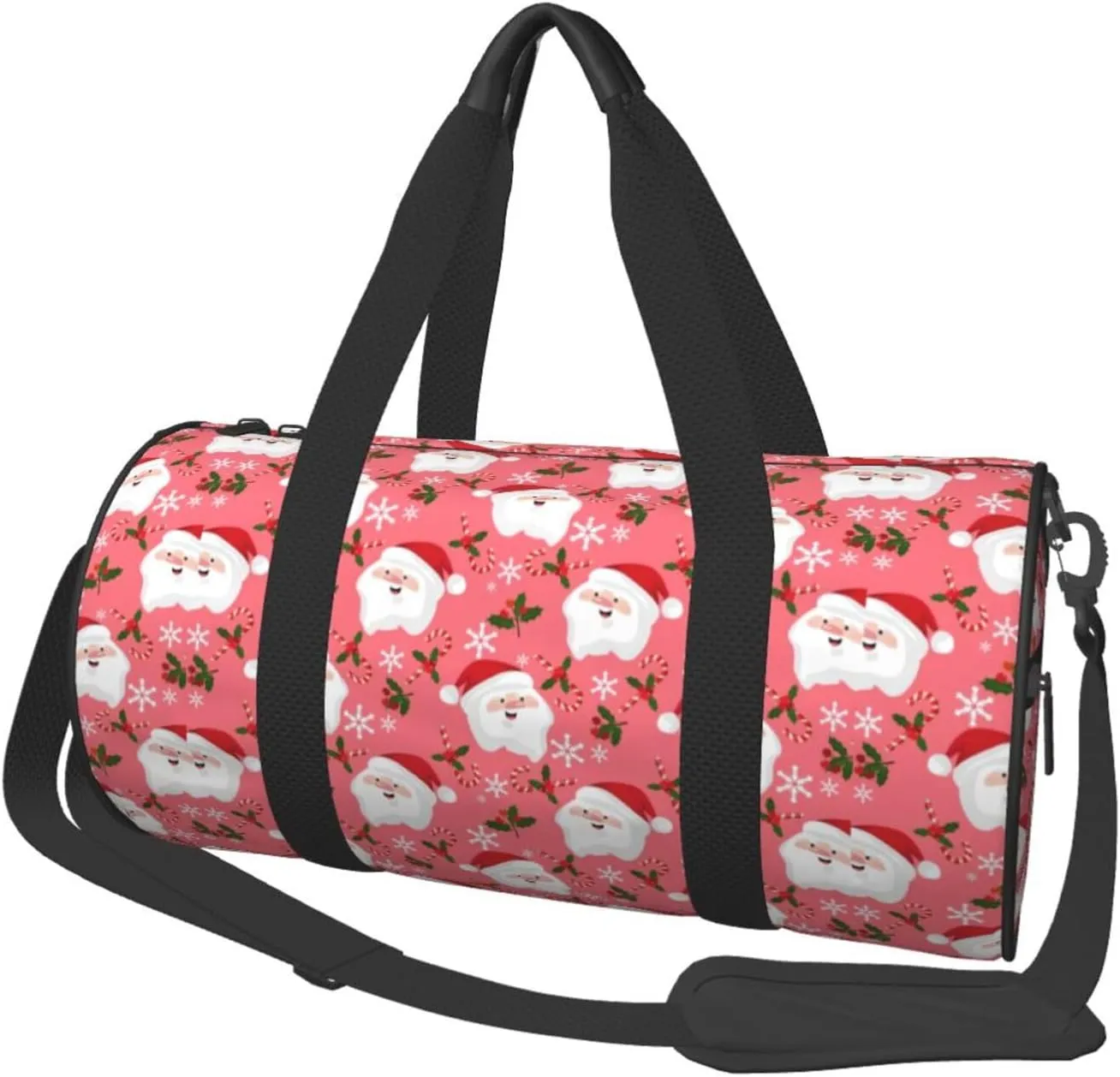 Sports Gym Duffle Bag Christmas Santa Claus Foldable Lightweight Travel Bag