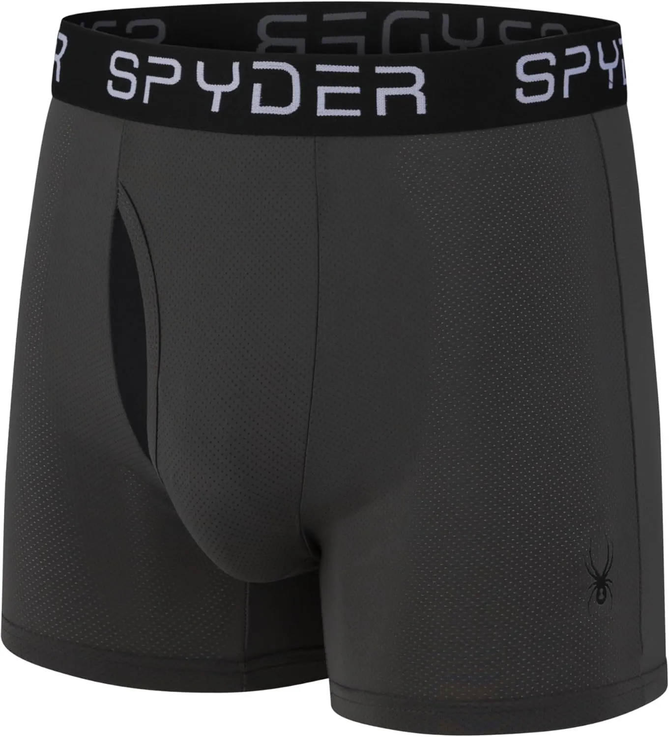 Spyder Mens Boxer Briefs Performance Nylon Mesh Sports Underwear With Fly Front