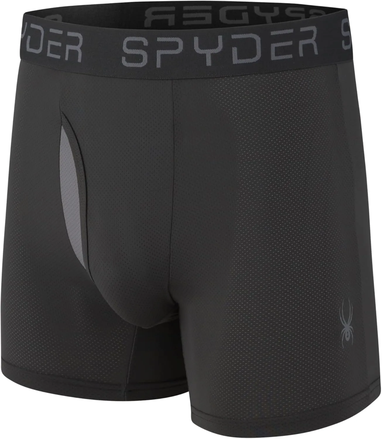 Spyder Mens Boxer Briefs Performance Nylon Mesh Sports Underwear With Fly Front