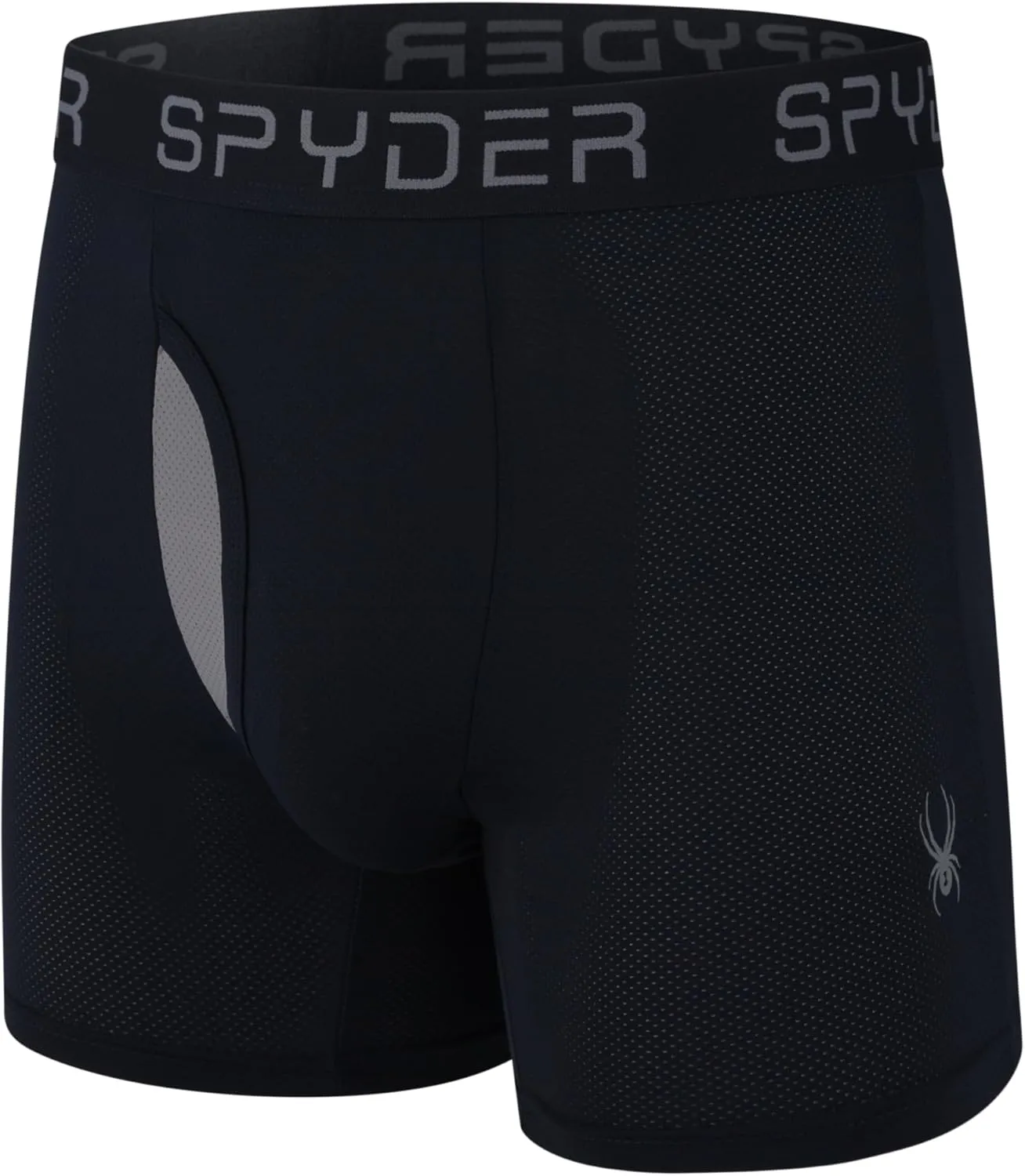 Spyder Mens Boxer Briefs Performance Nylon Mesh Sports Underwear With Fly Front