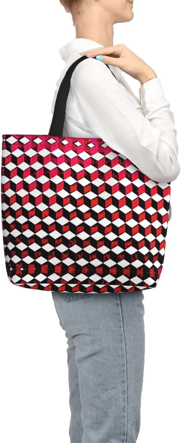 SSIMOO Big White Dot Stylish Zipper Shopping Bags,Shoulder Bag,The Perfect Blend Of Style And Convenience