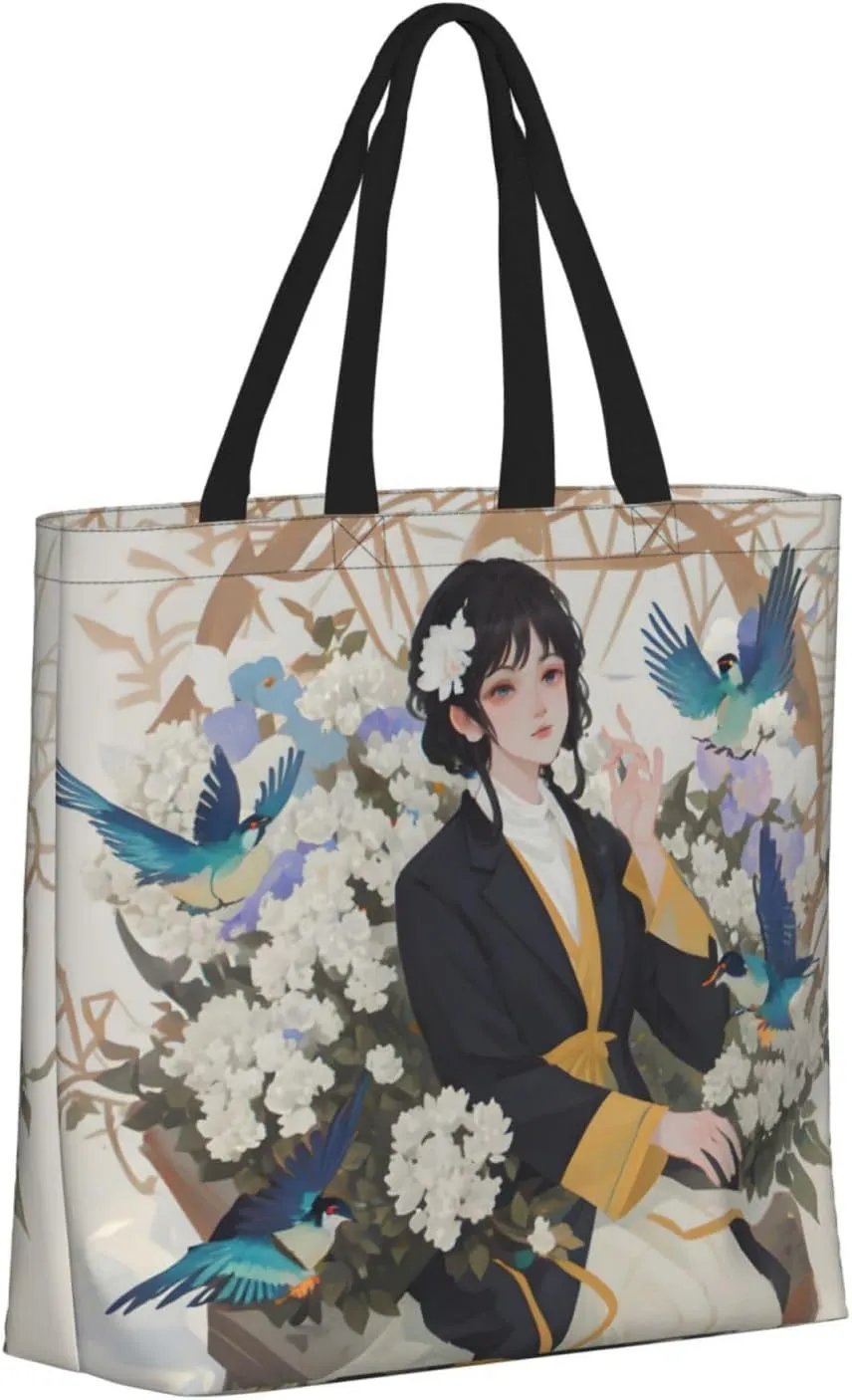 SSIMOO Lovely Cartoon Cats Stylish Zipper Shopping Bags,Shoulder Bag,The Perfect Blend Of Style And Convenience