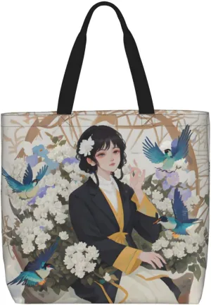SSIMOO Lovely Cartoon Cats Stylish Zipper Shopping Bags,Shoulder Bag,The Perfect Blend Of Style And Convenience