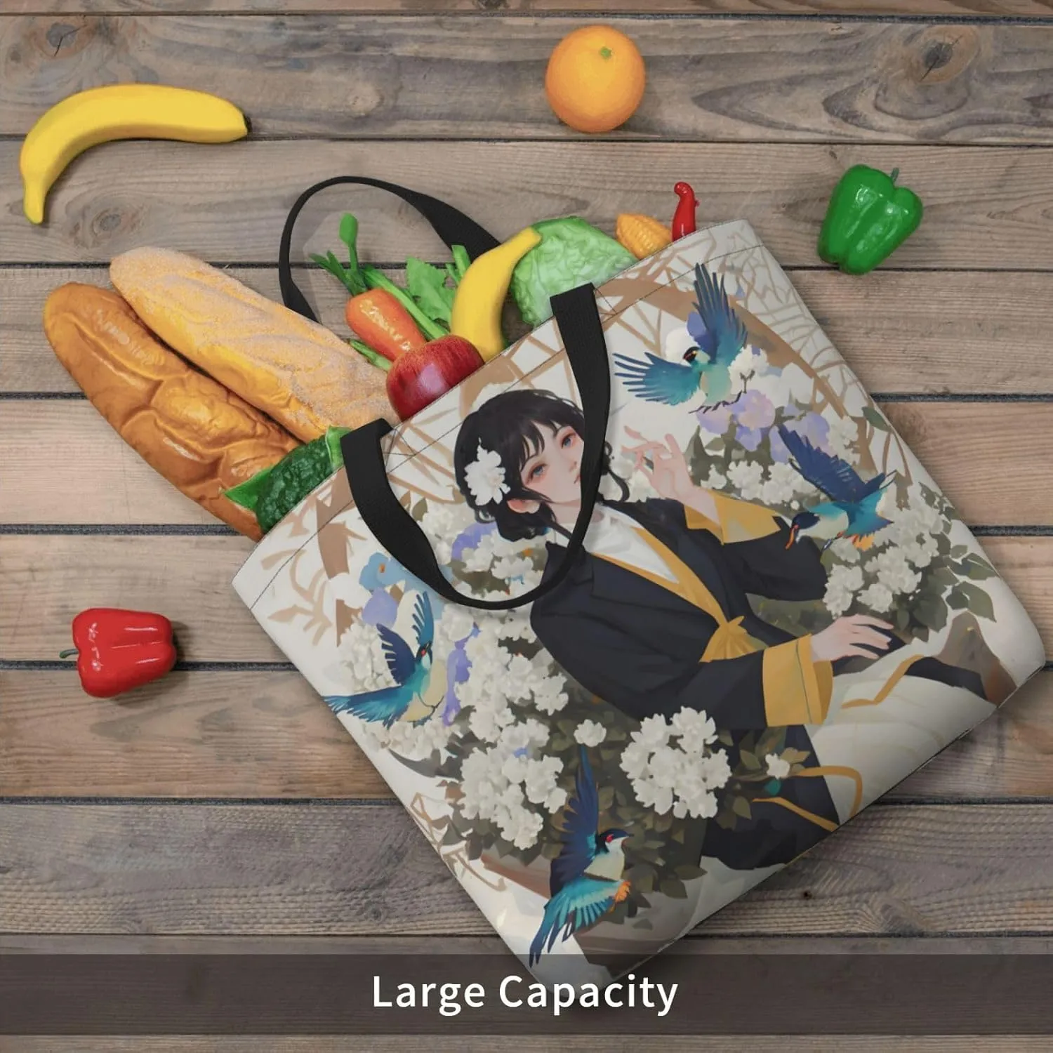 SSIMOO Lovely Cartoon Cats Stylish Zipper Shopping Bags,Shoulder Bag,The Perfect Blend Of Style And Convenience