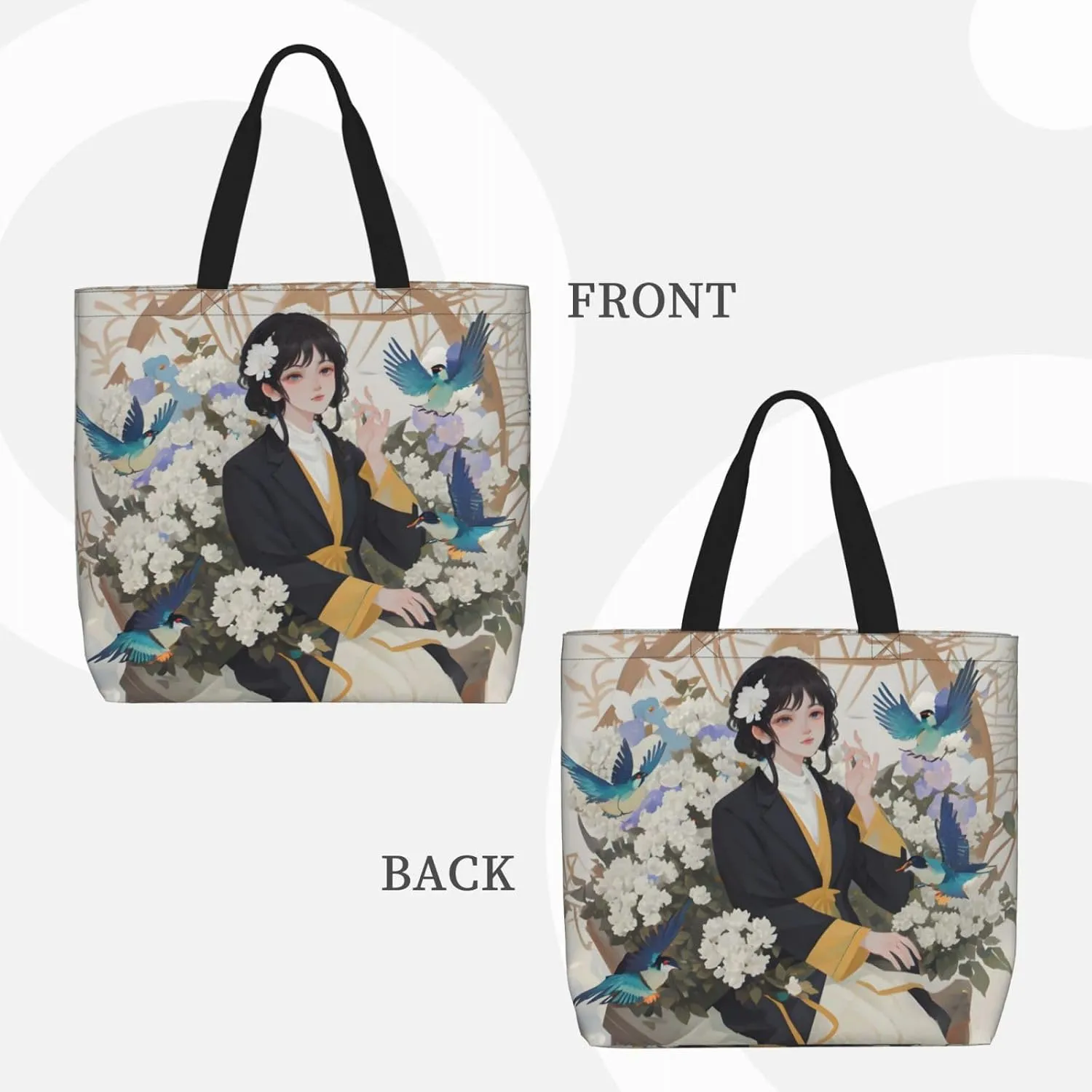 SSIMOO Lovely Cartoon Cats Stylish Zipper Shopping Bags,Shoulder Bag,The Perfect Blend Of Style And Convenience