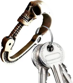 Stainless Steel Carabiner - Metal Carabiner Keychain, Skull Design | Backpack Keychain, Hook with Skull Design, Punk for Backpack, 3.54x1.97x0.39 Inches