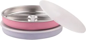 Stainless Steel Divided Plates   Silicone Sleeve and Storage Lid | Baby, Toddler, Kids | Dinner & Snack Plates | 2 Pack